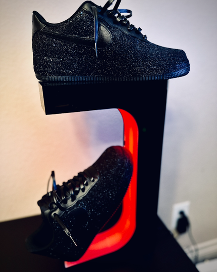 Black Glitter AF1 {Red Bottoms) - MQ Customs