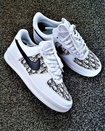 White and Gray Dior AF1 - MQ Customs
