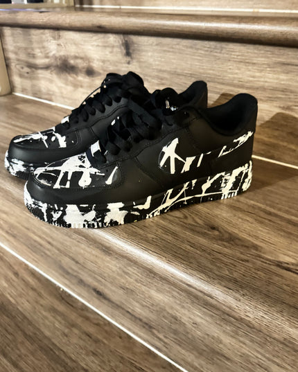 Ecru White & Black Sneaker - MQ Customs