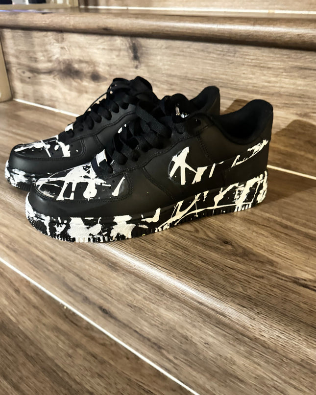 Ecru White & Black Sneaker - MQ Customs