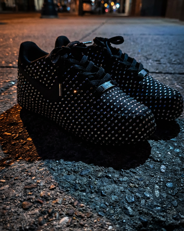 Black Rhinestone AF1