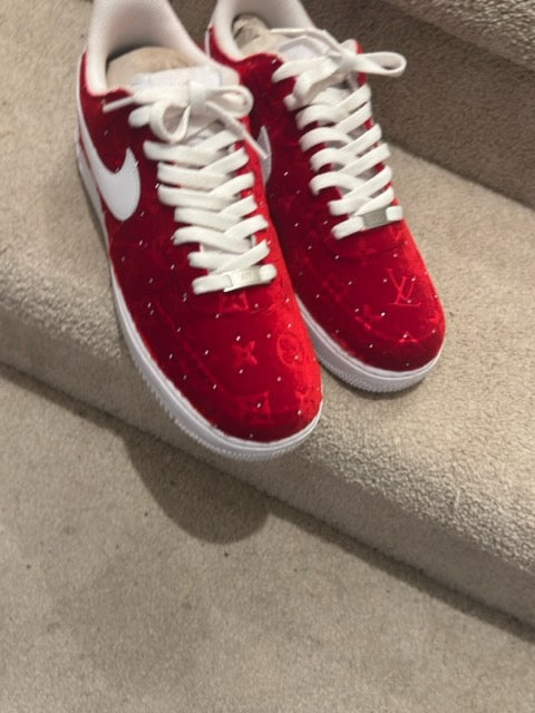 CUSTOM RED VELVET RHINESTONES