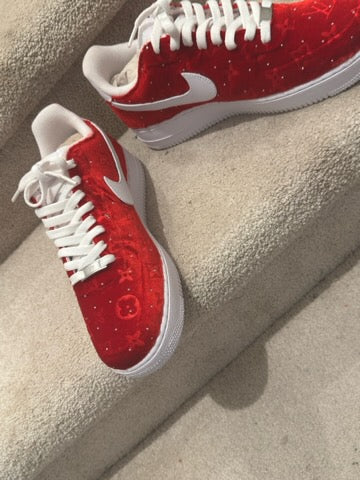 CUSTOM RED VELVET RHINESTONES