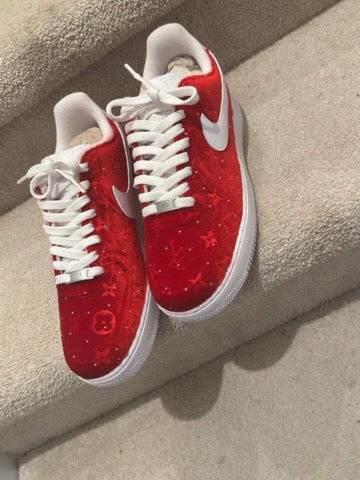 CUSTOM RED VELVET RHINESTONES