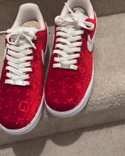 CUSTOM RED VELVET RHINESTONES