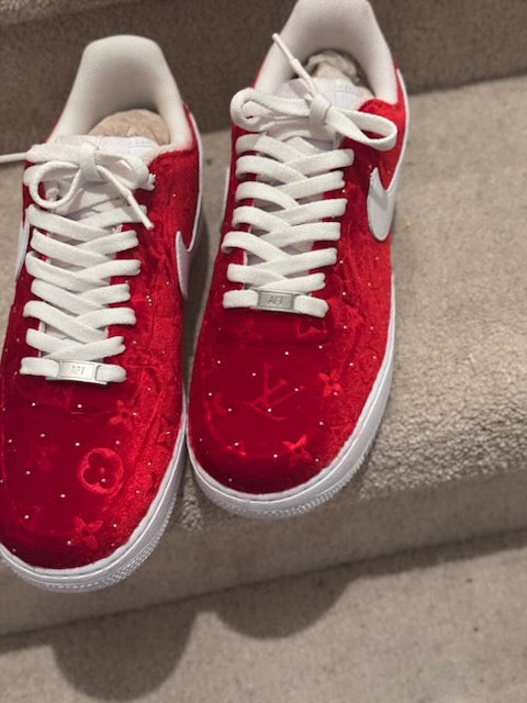 CUSTOM RED VELVET RHINESTONES