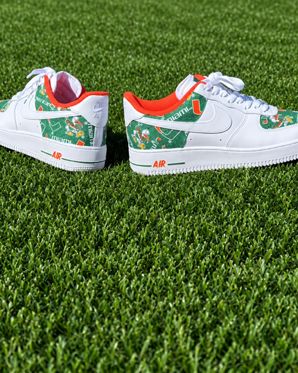 Green & White FAMU Pattern Custom Air Force 1 Sneakers, view 3