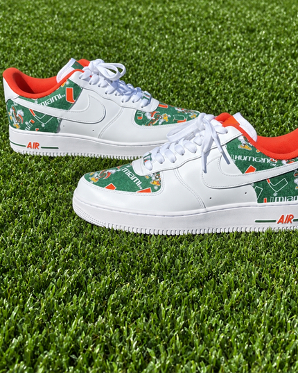 Green & White FAMU Pattern Custom Air Force 1 Sneakers, view 5