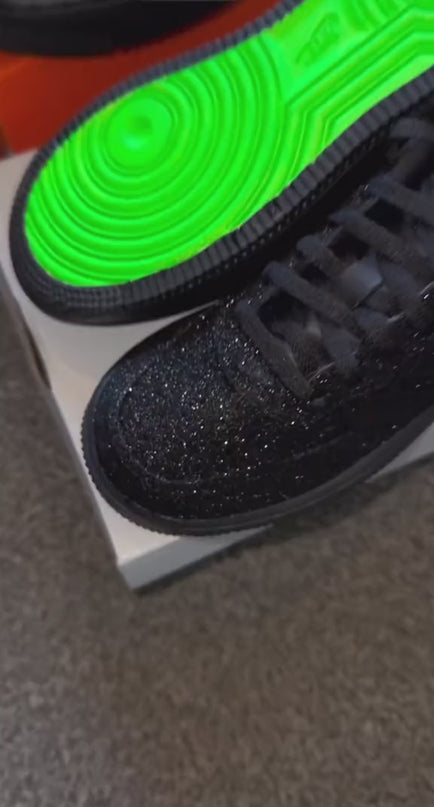 Black Glitter AF1 {Red Bottoms)